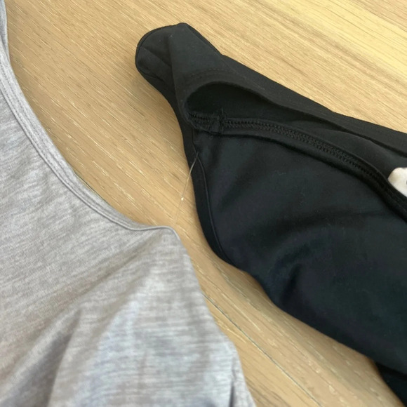 Yogalicious Workout Tank Top Two Pack Black Purple Gym Top Front Twist Athletic - Picture 4 of 7